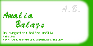 amalia balazs business card